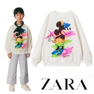 Zara White Mickey Mouse Sweatshirt